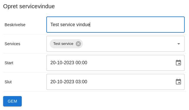 Servicevindue